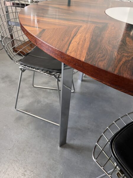 1960s Merrow Associates Rosewood and Chrome Circular Dining Table