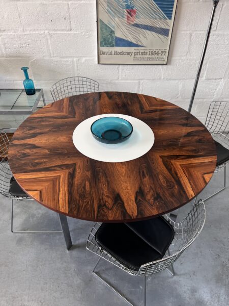 1960s Merrow Associates Rosewood and Chrome Circular Dining Table