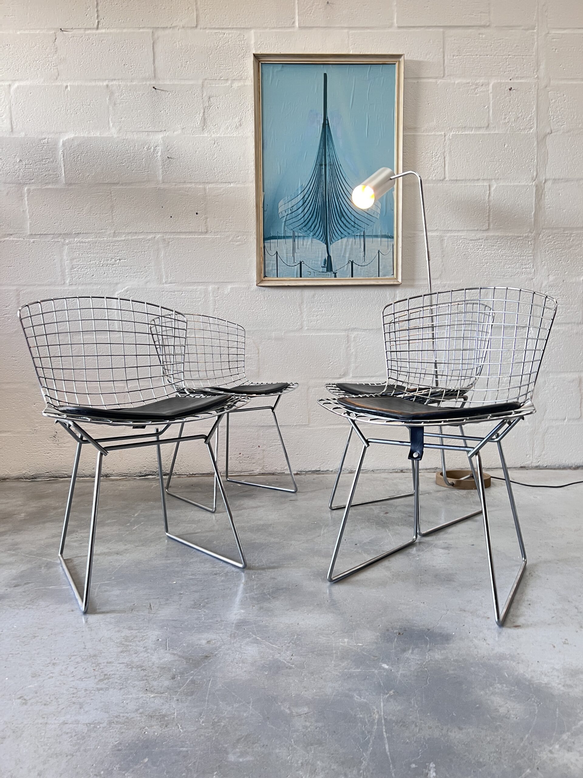 4 x Vintage Harry Bertoia for Habitat 'Bird Cage' Side Chairs