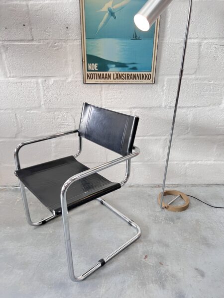 4 x Vintage Leather Cantilever Chairs