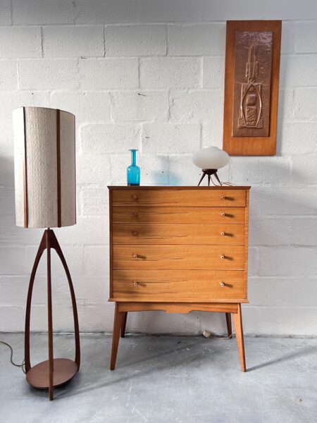 Vintage Pair of 1950s Alfred Cox Walnut Chest of Drawers