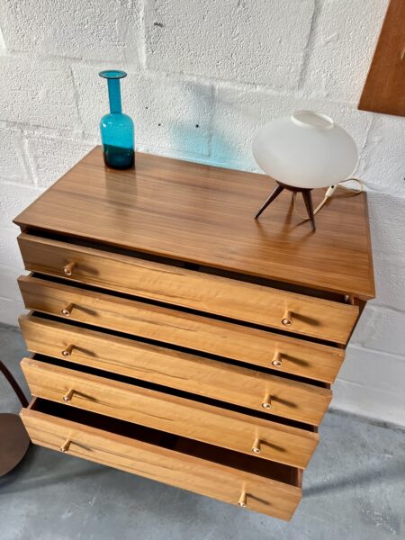 Vintage Pair of 1950s Alfred Cox Walnut Chest of Drawers