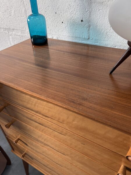 Vintage Pair of 1950s Alfred Cox Walnut Chest of Drawers