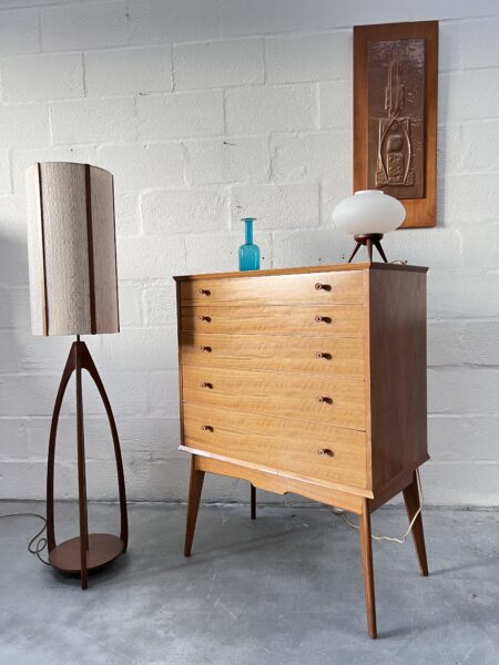 Vintage Pair of 1950s Alfred Cox Walnut Chest of Drawers