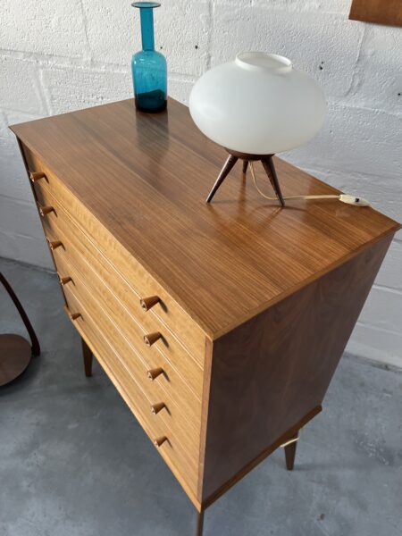 Vintage Pair of 1950s Alfred Cox Walnut Chest of Drawers