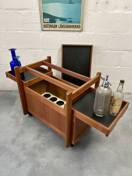 Vintage 1960s Teak Danish Drinks / Cocktail Trolley