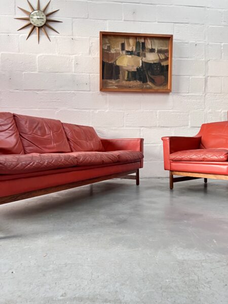 Swedish Mid Century Scapa Three Seater Sofa and Armchair