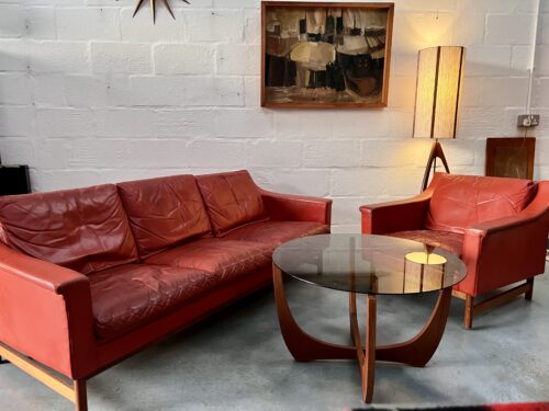 Swedish Mid Century Scapa Three Seater Sofa and Armchair