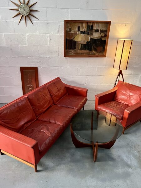 Swedish Mid Century Scapa Three Seater Sofa and Armchair