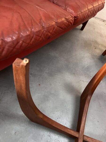 Mid Century Glass and Teak Circular Round Coffee Table