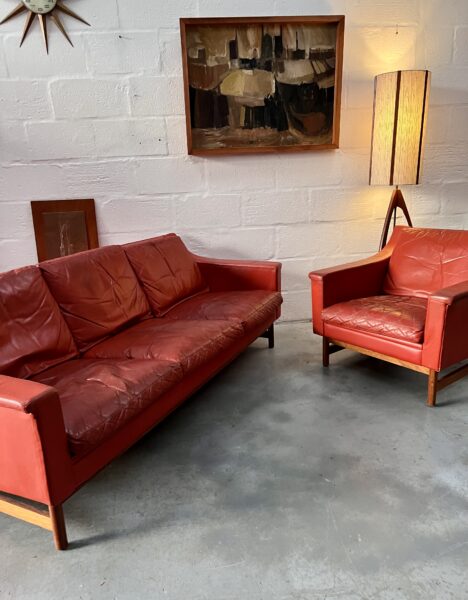 Swedish Mid Century Scapa Three Seater Sofa and Armchair