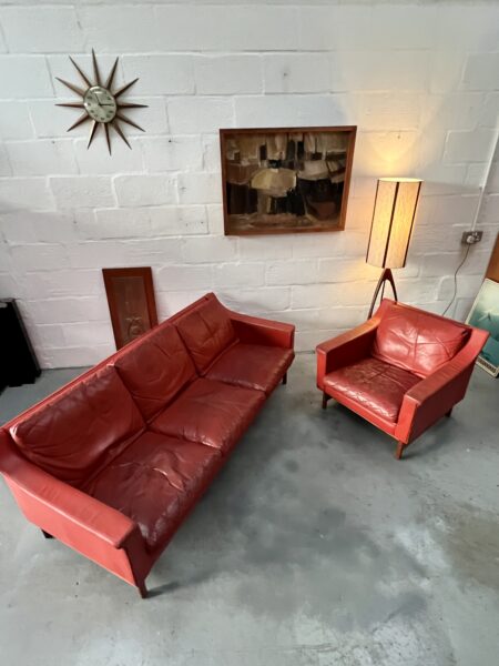 Swedish Mid Century Scapa Three Seater Sofa and Armchair