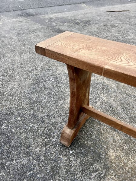 Early 20th Century Solid Oak Bench in Arts & Crafts Style 