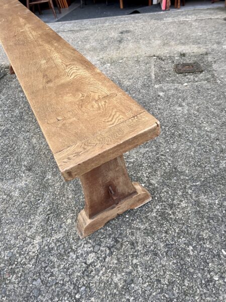 Early 20th Century Solid Oak Bench in Arts & Crafts Style 