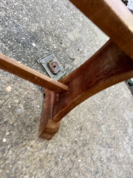 Early 20th Century Solid Oak Bench in Arts & Crafts Style 