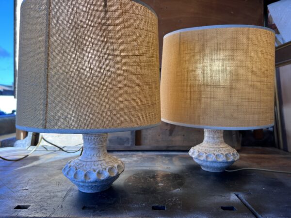 Matching 1960s Small Ceramic Table Lamps