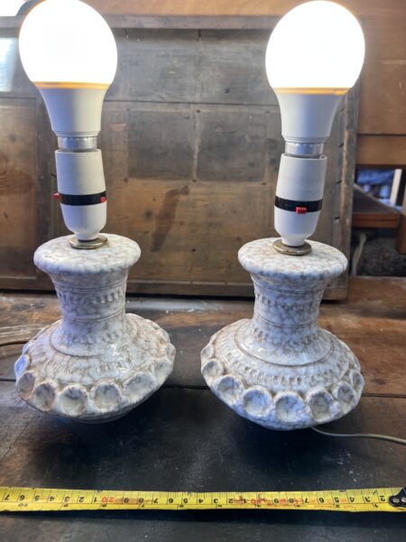 Matching 1960s Small Ceramic Table Lamps