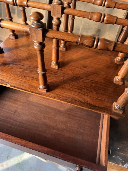 Antique Victorian Quality Figured Walnut Canterbury Paperack 