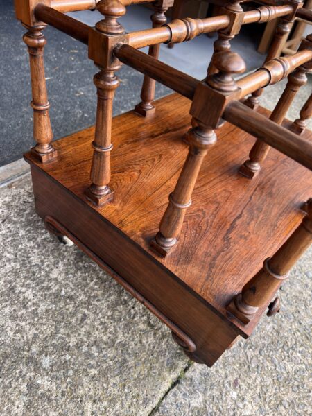 Antique Victorian Quality Figured Walnut Canterbury Paperack 