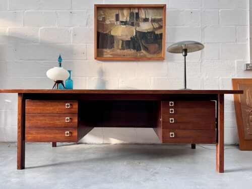 1960s Danish Rosewood Executive Office Desk by Arne Vodder for Sibast