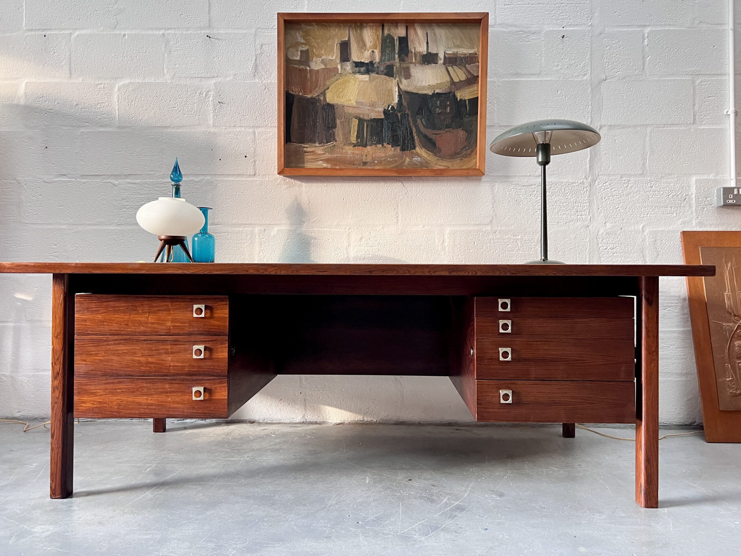 1960s Danish Rosewood Executive Office Desk by Arne Vodder for Sibast
