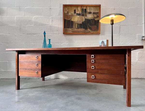 1960s Danish Rosewood Executive Office Desk by Arne Vodder for Sibast