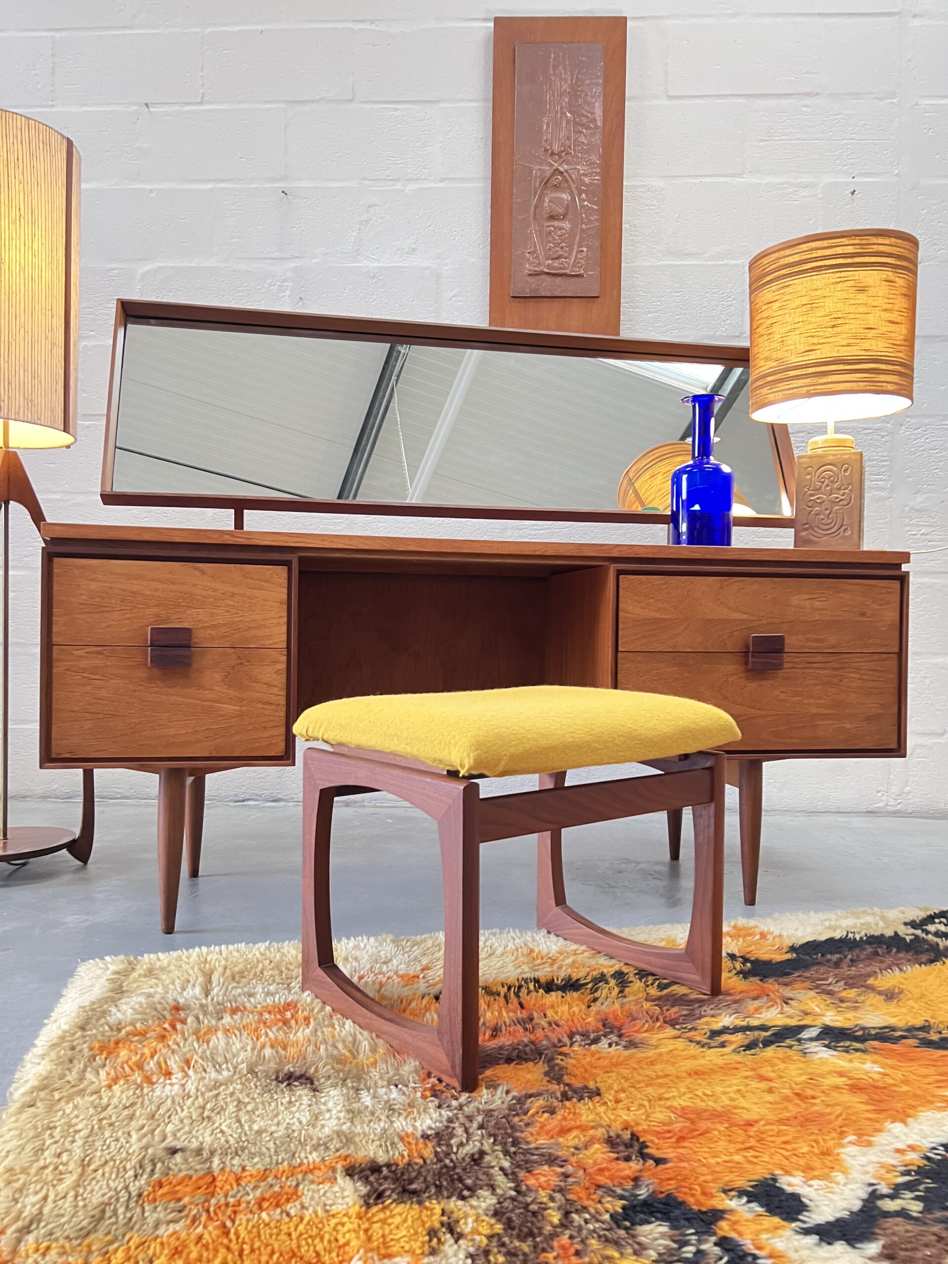 Vintage I.B. Kofod Larsen For G Plan Teak Dressing Table 1960's