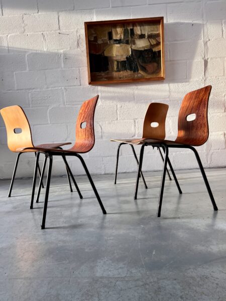 4 x  Q Stak Chairs Designed by Robin Day, 1954