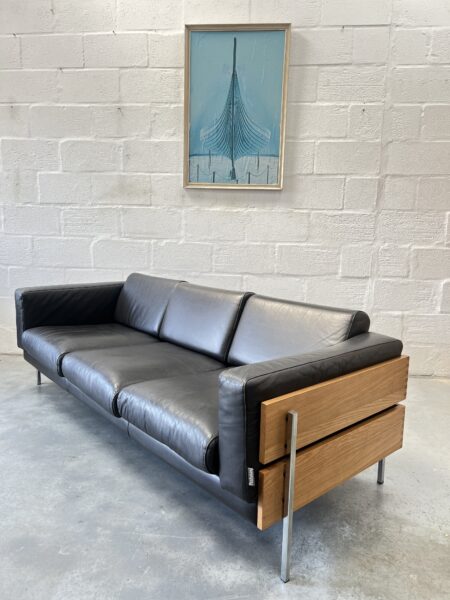Vintage 1990s Three Seater Robin Day Leather Sofa 'Forum' 