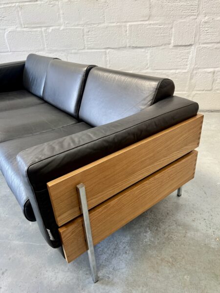 Vintage 1990s Three Seater Robin Day Leather Sofa 'Forum' 