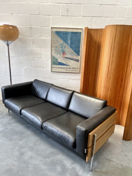 Vintage 1990s Three Seater Robin Day Leather Sofa 'Forum' 