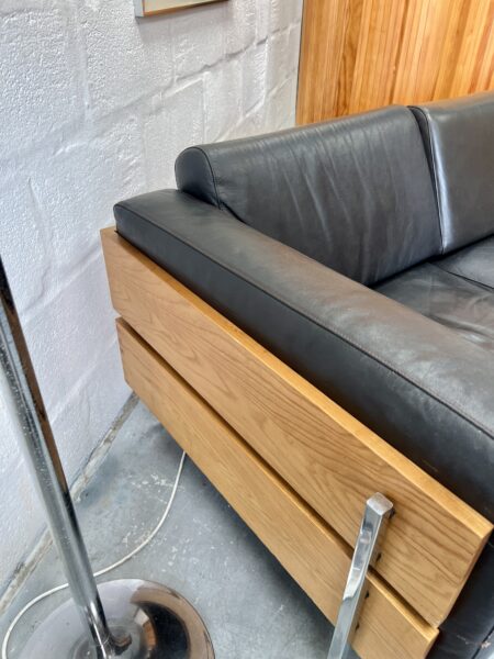 Vintage 1990s Three Seater Robin Day Leather Sofa 'Forum' 