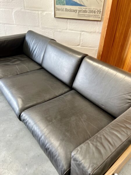 Vintage 1990s Three Seater Robin Day Leather Sofa 'Forum' 