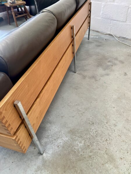 Vintage 1990s Three Seater Robin Day Leather Sofa 'Forum' 