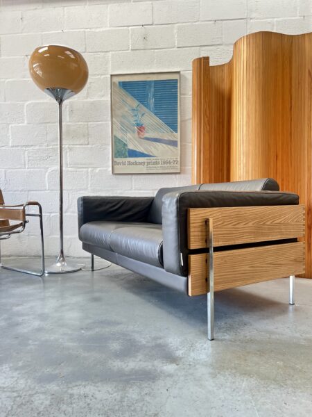Vintage 1990s Two Seater Robin Day Leather Sofa 'Forum' 