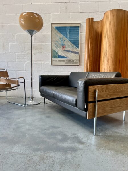 Vintage 1990s Two Seater Robin Day Leather Sofa 'Forum' 