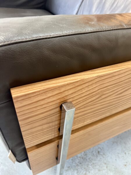 Vintage 1990s Two Seater Robin Day Leather Sofa 'Forum' 