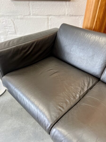 Vintage 1990s Two Seater Robin Day Leather Sofa 'Forum' 
