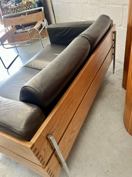 Vintage 1990s Two Seater Robin Day Leather Sofa 'Forum' 