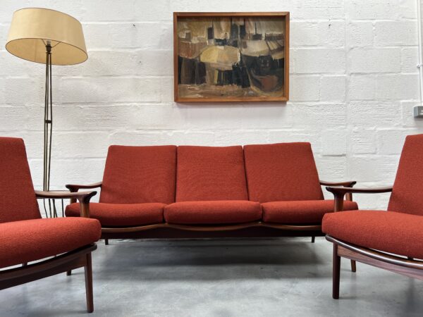 1960s Guy Rogers 'New Yorker' 3 Piece Suite, Newly Upholstered