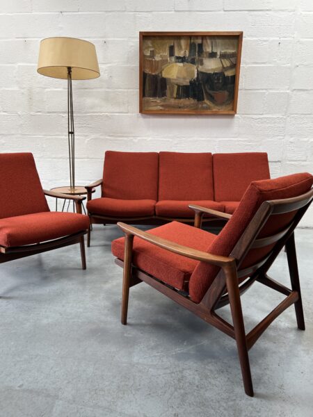 1960s Guy Rogers 'New Yorker' 3 Piece Suite, Newly Upholstered