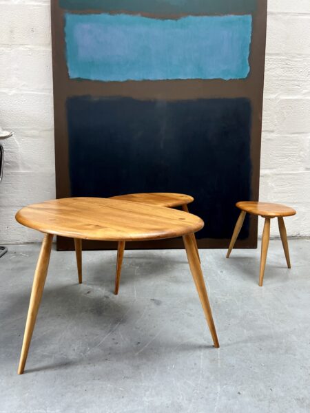 Vintage Blonde Set of Ercol ‘Pebble’ Nest of Tables
