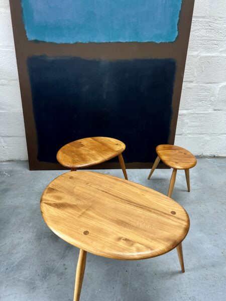 Vintage Blonde Set of Ercol ‘Pebble’ Nest of Tables
