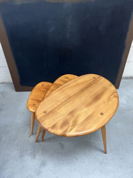 Vintage Blonde Set of Ercol ‘Pebble’ Nest of Tables