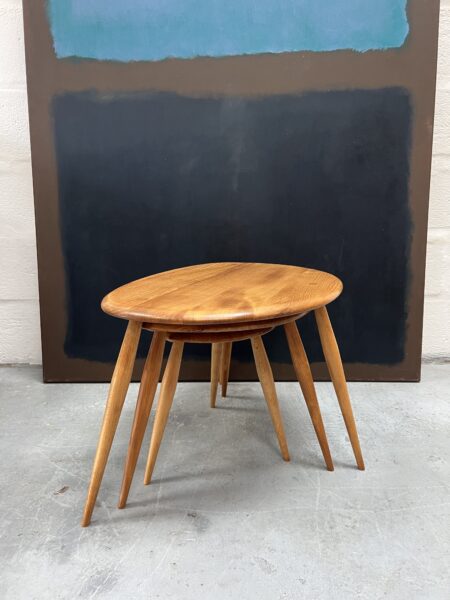 Vintage Blonde Set of Ercol ‘Pebble’ Nest of Tables