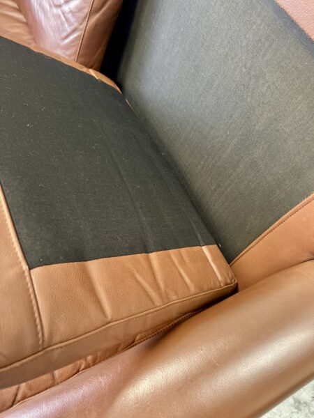 Vintage Two Seater Faux Leather Sofa in The Manner of Bramin