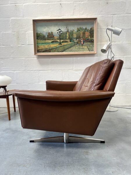 Vintage Two Seater Faux Leather Sofa in The Manner of Bramin
