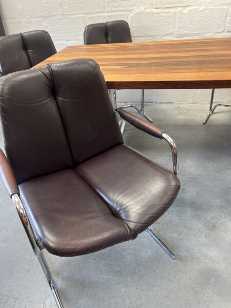 Vintage 1970s Pieff Eleganza Dining Table and 6 Chairs 