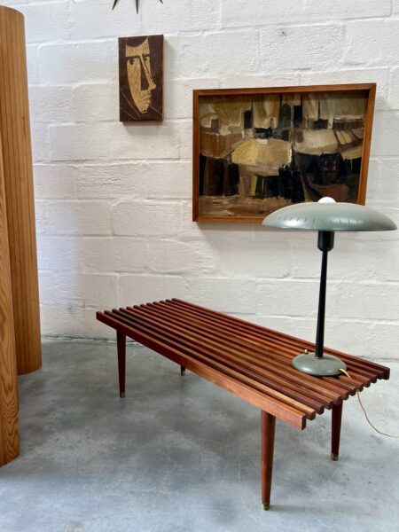 Mid Century George Nelson Style Slatted Bench / Coffee Table