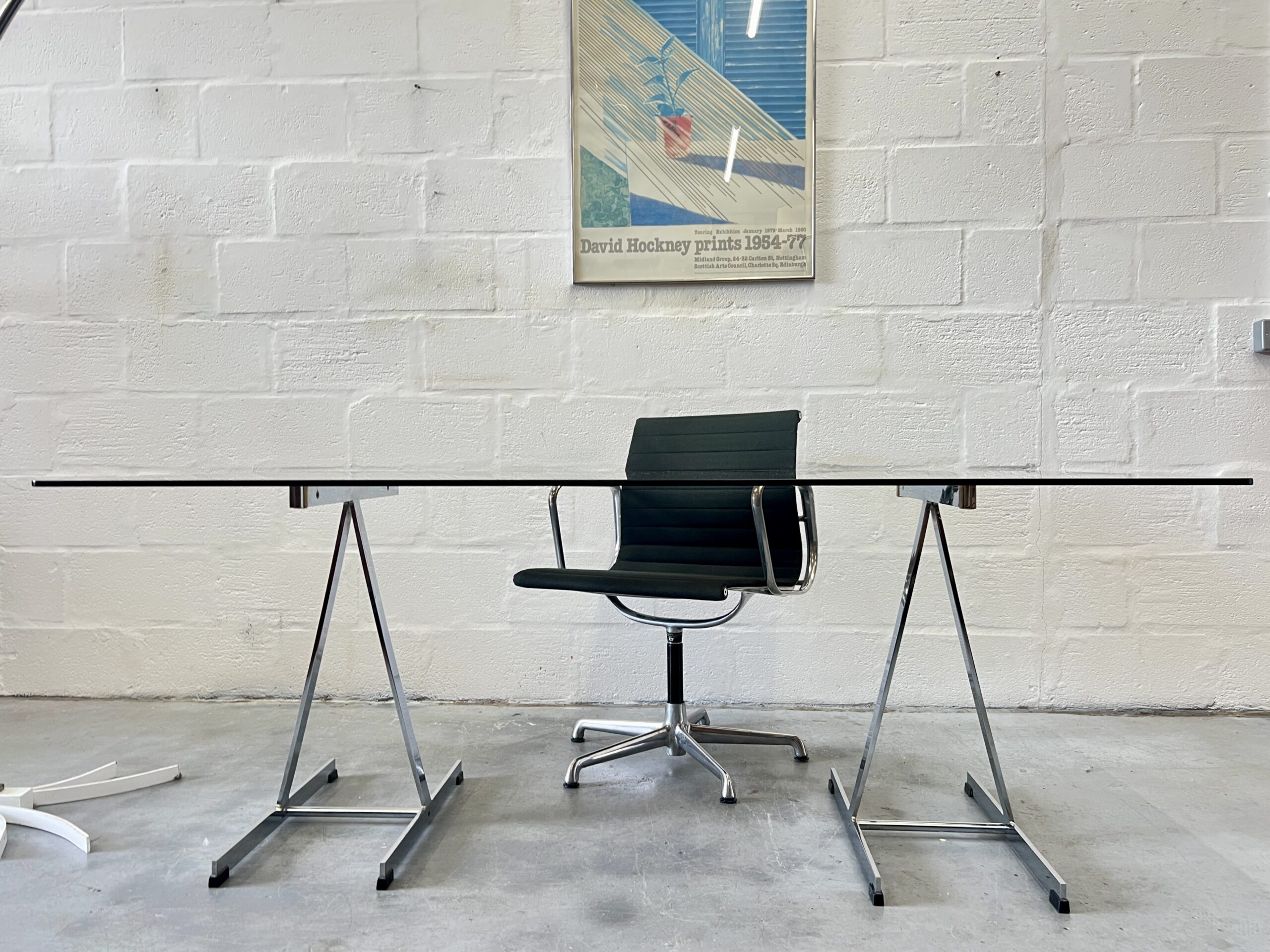 Vintage Lisse Chrome Trestle Desk by Pieff Furniture Uk